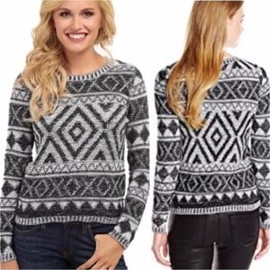 Lucky Brand | Black & White Knit Pullover Sweater